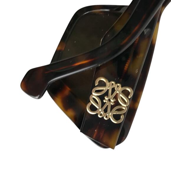 Loewe Sunglasses Women Tortoiseshell Frame Gold Trim Cat Eye Retro Acetate Italy - Picture 7 of 8